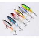 6 Pcs  Topwater Fishing Lure With Rotating Tail 9cm13g ABS