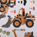 construction vehicles wall stickers decals backhoe excavator bulldozer truck   Z