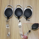 Carabiner Style Retractable Reel Key Chain ID Badge Holder Office-Hot Black x 3