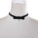 Bowknot Necklace Collar Short Necklace Black Ribbon Velvet Chokers Dress FT