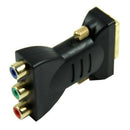 1 DVI-I24 +5 Male to 3 RCA Female Connector Converter Adapter (Black) V8W7