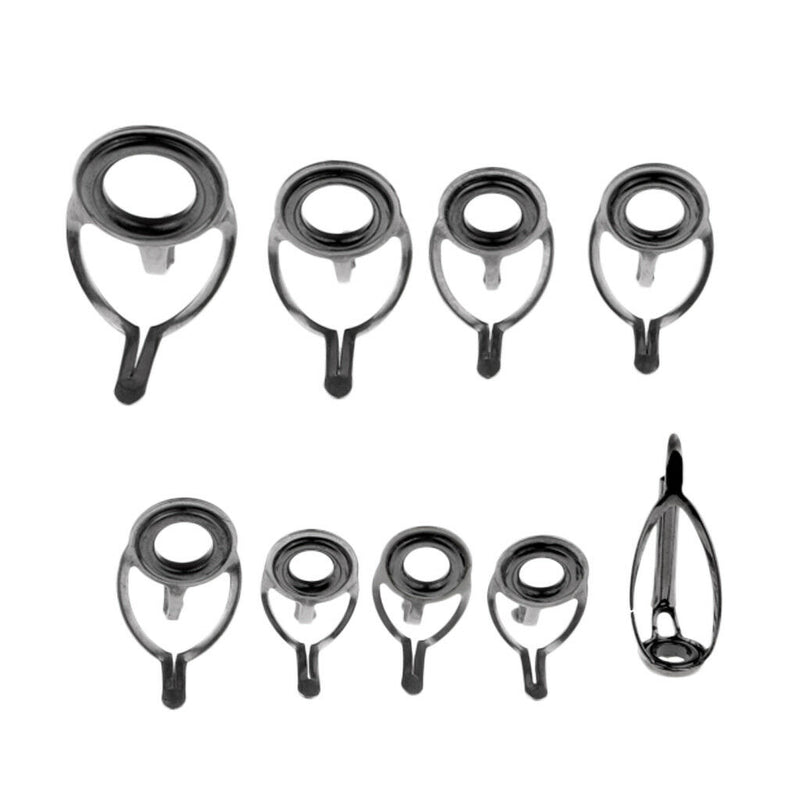 18pcs Stainless Steel Fishing Rod Leg Guides Tip Repair Kit Eye Rings Tackle