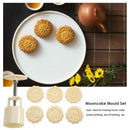 Flower Print Mooncake Mold Round Hand Press Cake Decor Festival Baking Tool