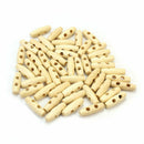 50x Sewing Supplies 2 Holes Wooden Sweaters Coat Horn Toggle Buttons Pra SYY