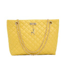 Fashion Leather Handbag Women Large Top-handle Bags Shopping Tote (Yellow)