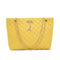 Fashion Leather Handbag Women Large Top-handle Bags Shopping Tote (Yellow)