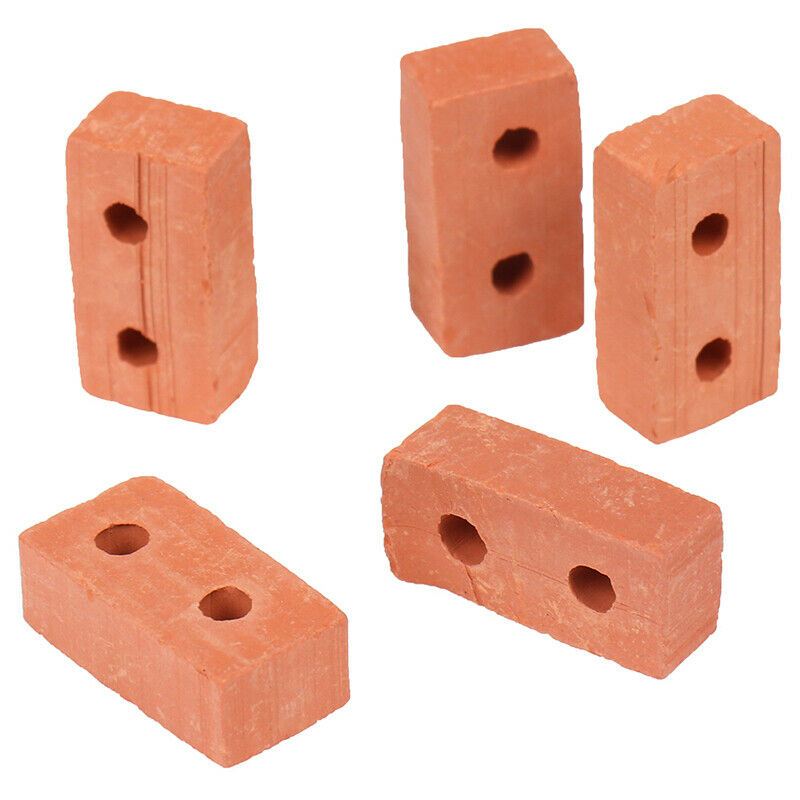 5Pcs Mini Bricks Cement Cinder Models Toys Build Your Own Tiny Bricks Wall BX