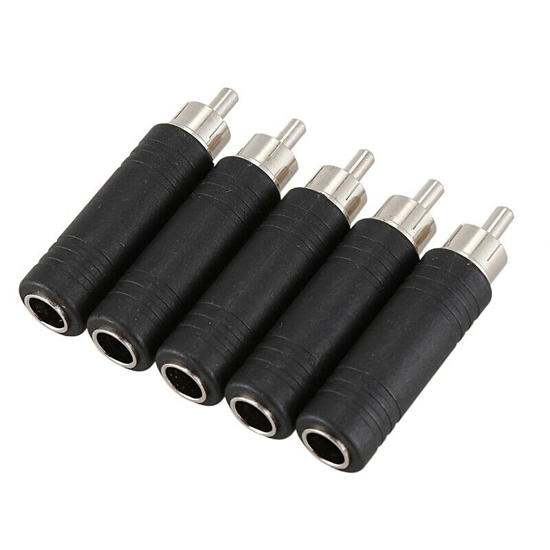 5x 6.35mm 1/4 inch Mono Female Jack to RCA Male Plug Audio Adapter Cable Co T6H8