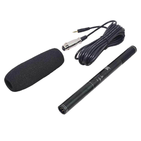Wired Condenser Microphone with Mic Foam Cover and Cable for Camera Video