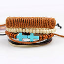 Unisex European Style Wooden Beads Woven Knitting Bracelet Wristband