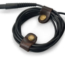 2Pcs Handy Leather Headphone Earphone Cable Tie Cord Wrap Organizer Winder