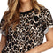 Chiffon Women T-Shirt Short Sleeve Leopard Fashion Summer Tops (M)