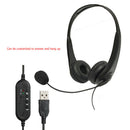 Online Teaching Learning Call Center Headphone USB Wired Line Control Headset