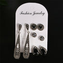 4Pair/Set Bohemian Geometric Water Drop Pendant Earrings Crystal Stud EarringsJR