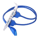 Dual 2 Ports USB 3.0 Back Panel to 20pin Header Cable with PCI Bracket 50cm