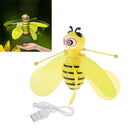 Yellow Flying Bee Aircraft Mini Kids Flying Toys Obstacle Avoidance Indoor Games