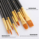 50 Pcs Paint Brushes Nylon Hair Brushes for Acrylic Oil Watercolor Painting T9F7