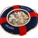 Wall Door Nautical Red & Blue Life Buoy Ring Shell Plaque Wind-bell Decor