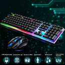 Gaming Keyboard Mouse Set Rainbow LED Wired USB For PC Laptop PS4 Xbox One 360
