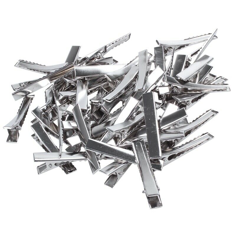 50 ALLIGATOR HAIR TEETH CLIPS 45MM HAIR SECTIONING CLIPS HAIRDRESSING GRIP Y7E4