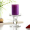 Clear Glass Pillar Candle Holder, Dual Use Taper Candle Stand for Pillar or B7G9