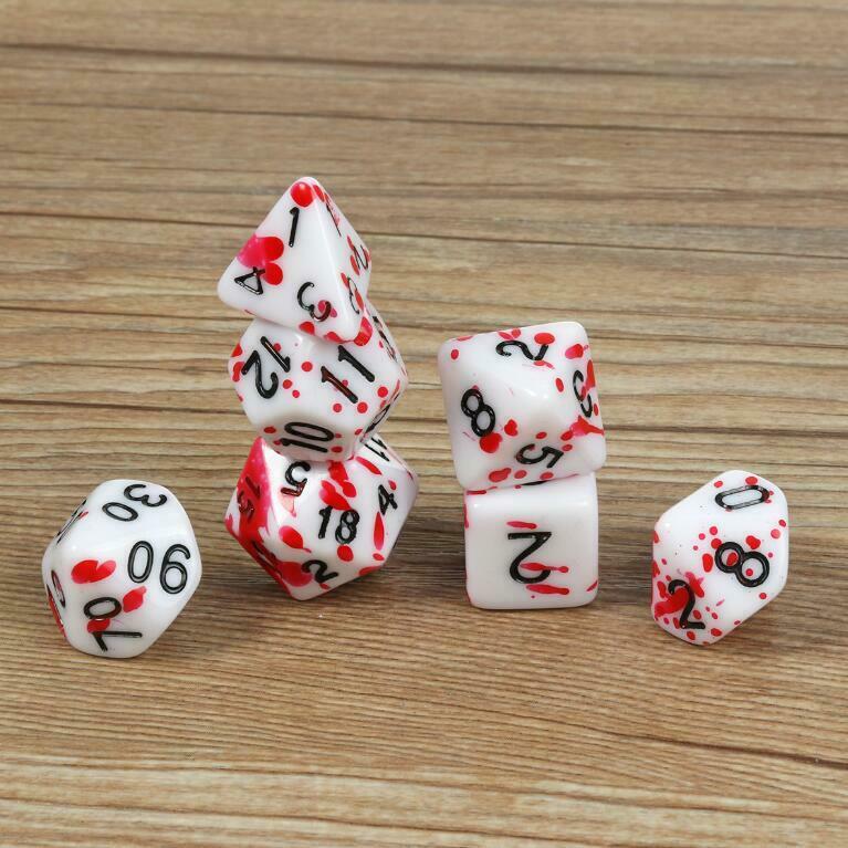 Set 7x Bloody Polyhedral Dices Die for Dungeons&Dragons DND RPG MTG Board Games