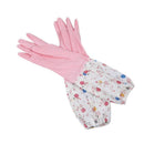 Floral Flower Long Cuff Rubber Gloves Dishwashing Gloves Kitchen Gloves(Lon