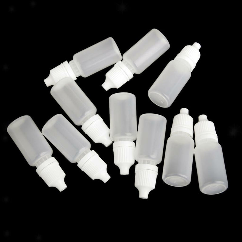 10pcs 10ml Empty Squeezable Eye Liquid Dropper Bottles Applicator Containers