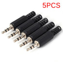 5PCS 3.5mm 1/8" Audio Male Plug Jack Adapter Stereo Connector Headphone B Kw
