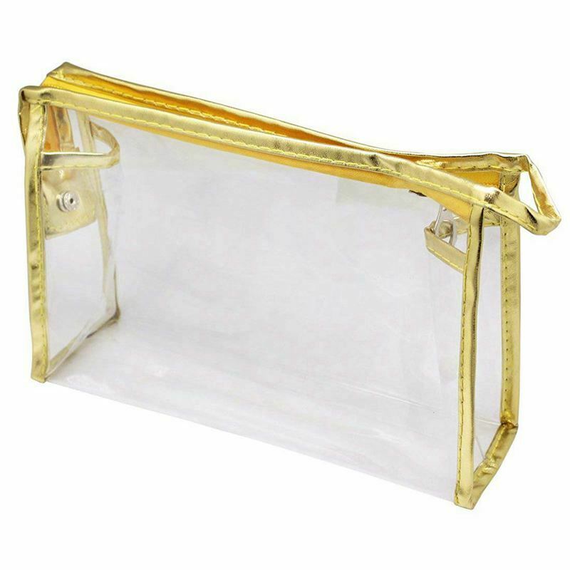 5 Pcs Transparent Waterproof Cosmetic Bag,PVC Vinyl Zippered Wash Bag Vacat B5T1