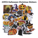 25Pcs/set Happy Halloween Christmas Stationery Stickers Waterproof PVC Sticke JR