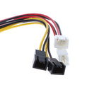 4Pin SATA To 4 x 3Pin Male 12V Fan Cable Adapter Cooler Cooling 15cm 22AWG