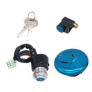 Motorbike Ignition Switch Fuel Gas Cap Cover Steering Lock Key Set for Suzuki GN