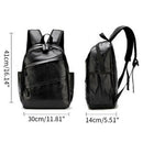 College Wind Simple Versatile Backpack Pu Leather Backpack Men'S Travel Bac