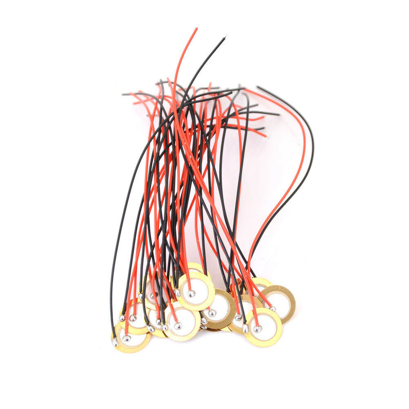 20PCS 12mm Piezo Elements Sounder Sensor Trigger Drum Disc + wire copper S Ew