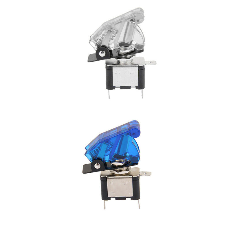2 Pieces 12V/20A Car SPST Toggle Rocker Switch Control with Blue LED Lights