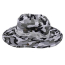 Outdoor Fishing Camping Hiking Sun Cap Round Rim Brim Men Women Hat Grey Wh