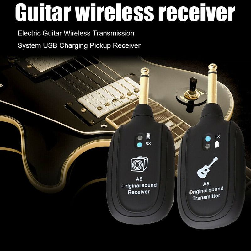 Electric Guitar Wireless Transmission System USB Charging Pickup Receiver  A