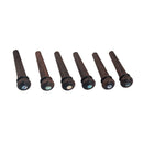 6PCS Acoustic Folk Guitar Bridge String End Pins Pegs with Inlay Dot
