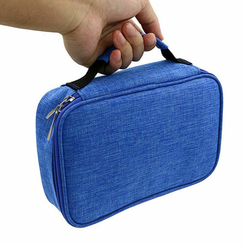 72 Holder Pen Colored Pencil Case School Multi-functional High Capacity Zip N5J6