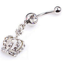 Crown Charm Rhinestone Body Piercing Jewelry Belly Button Ring Navel Jewelry SP