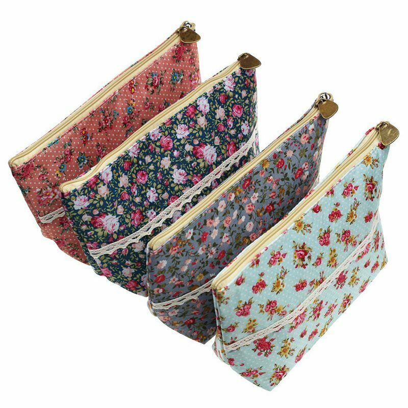 4 Pieces Assorted Large Capacity Flower Floral Pen Holder Stationery Pencil E6E7