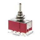 AC 250V/2A 125V/5A 12-Pin On/On 2 Positions 4PDT Red Mini Toggle Switch