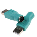 2Pcs PS/2 male to USB female port adapter converter for PC keyboard mouse Pip ME
