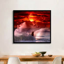 Full Rhinestone Embroidery,Sea Sunrise Couple,Diamond Painting Cross Stitch