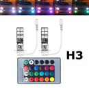 H3 5050 12 SMD RGB Multi-Colors Car LED Fog Lamp Light Bulb with Remote Control