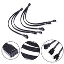 Wholesale Black Sleeved PWM 3 Way 4 pin Y Splitter Computer PC Fan Power Cable