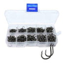 500pcs Assorted Sharpened RAtal Fishing Hooks Tackle 10Size+Box Baits Lures G6Z0