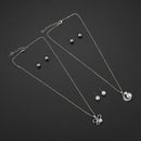 Fashion Jewelry Set for Women Butterfly Moon Necklace Stud Earrings Anniver P7X8