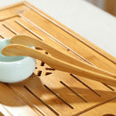 16cm Reusable Bamboo Tongs, Curved Arms, wood color - 10 Pieces - Toast Ton